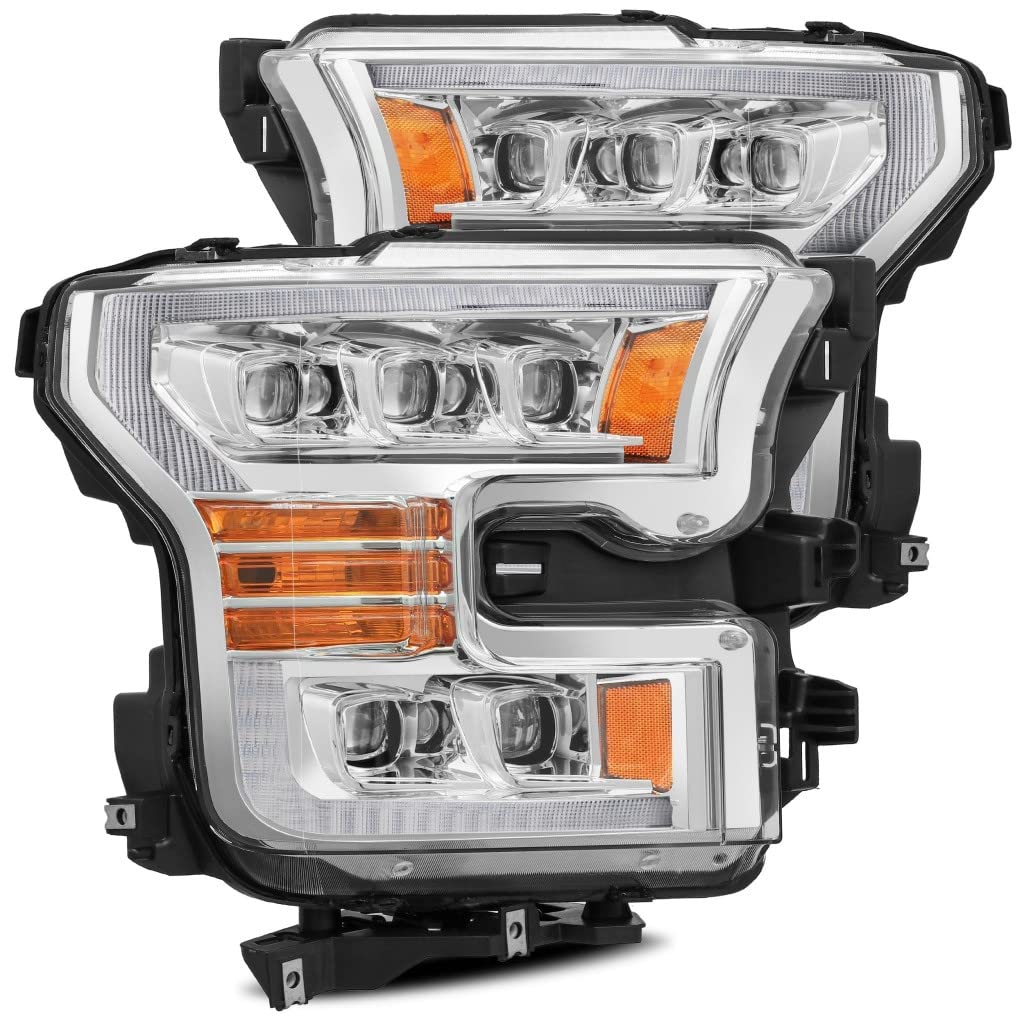 AlphaRex NOVA Series LED Projector Headlights for 2017-2020 Ford Raptor - Chrome Plank Design | 880151 | Upgrade Your Off-Road Lighting for Night Adventures