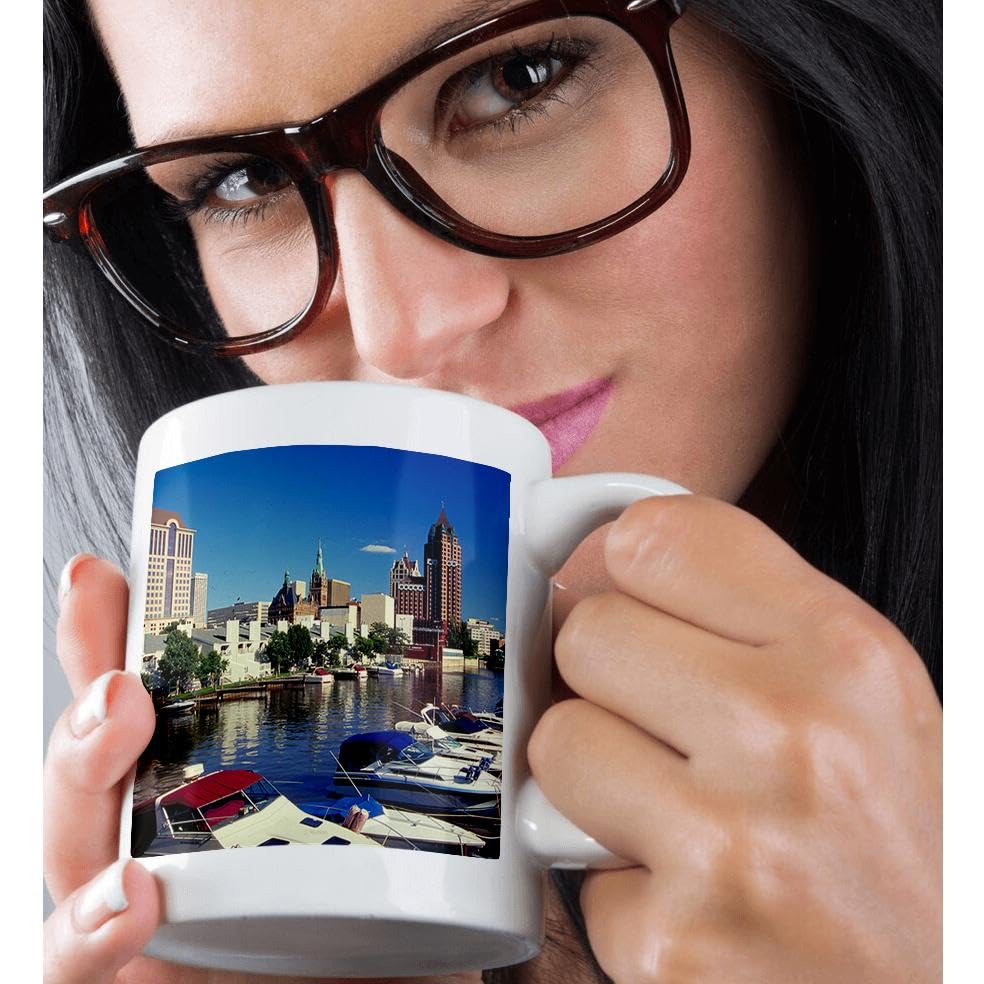 3dRose Boating in Milwaukee 15-Ounce Ceramic Coffee Mug - Perfect for Office, Home & Travel Use - Gift Idea for Tea & Coffee Lovers