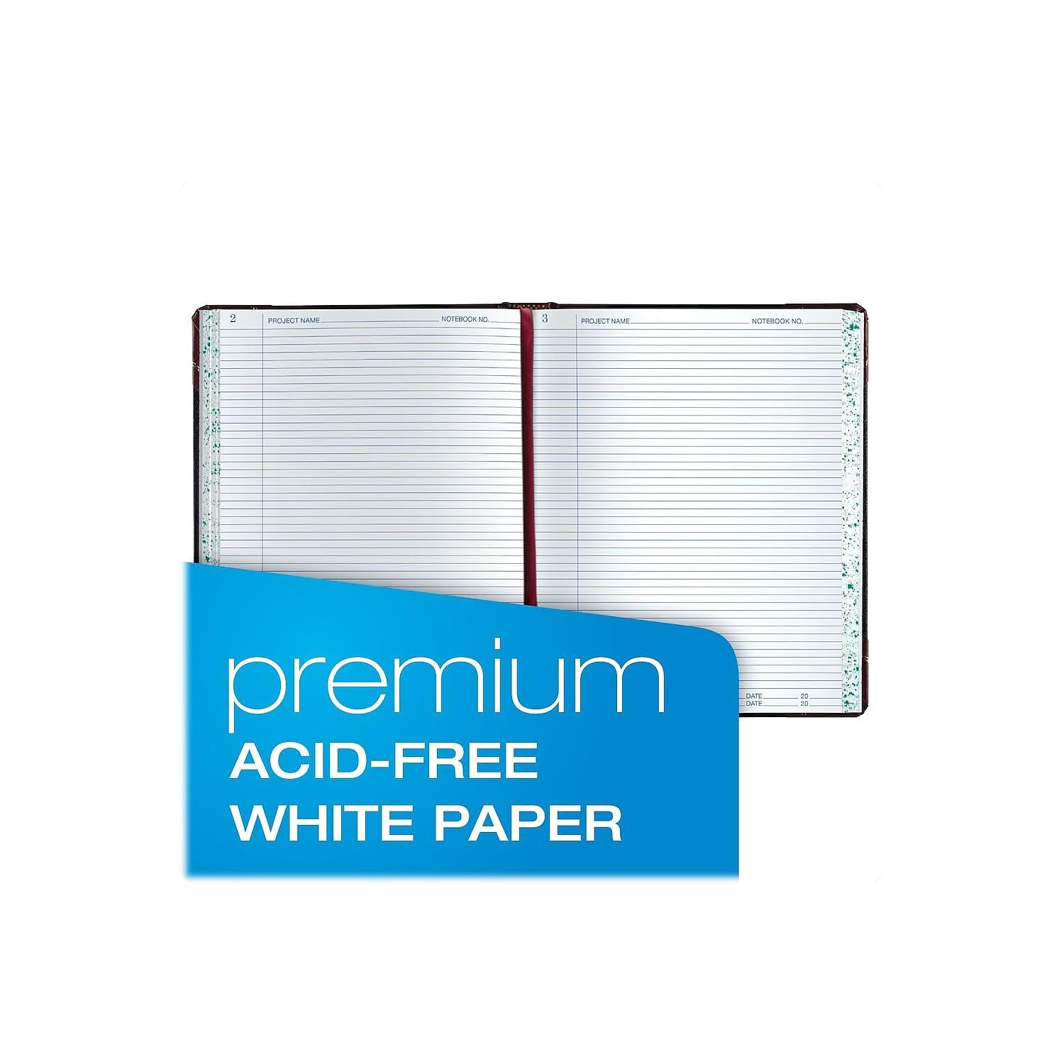 Boorum & Pease Laboratory Notebook - 300 Page Black Science Journal with Record Ruled Pages, 10.375