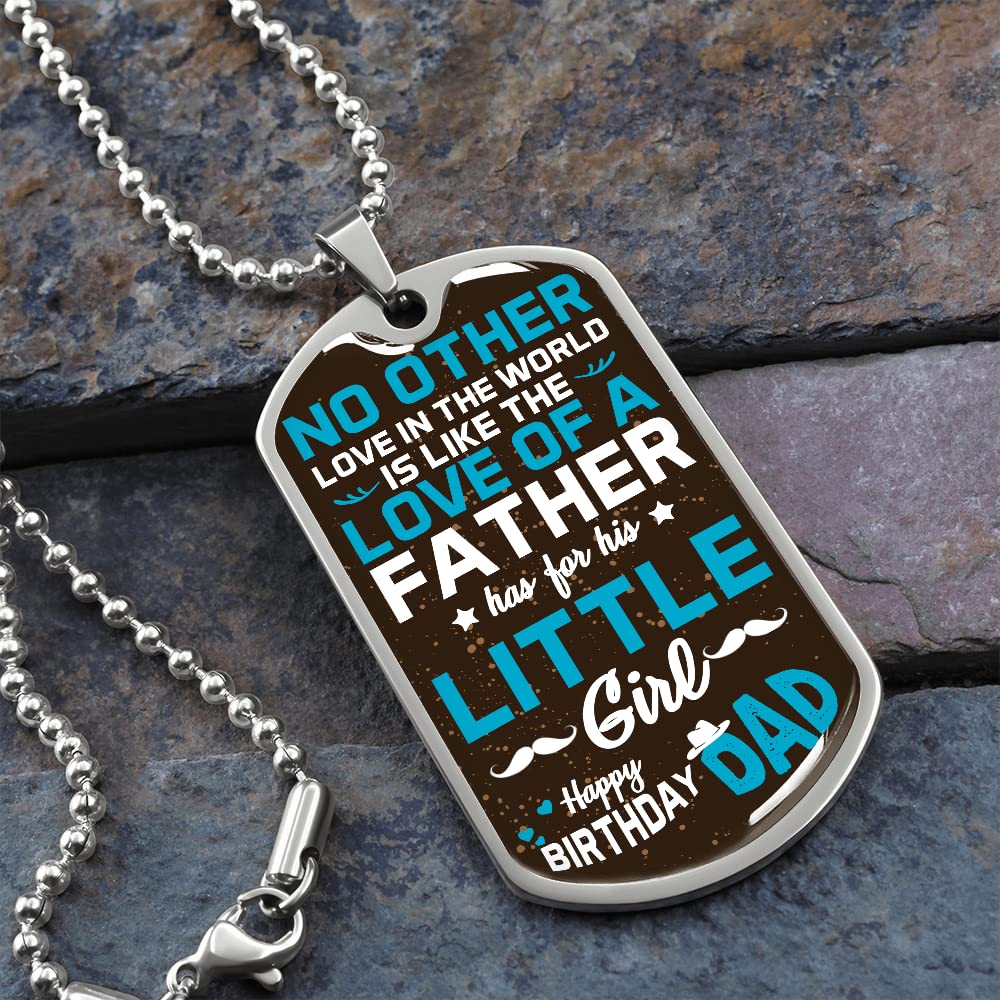 Personalized Dad Necklace - Custom Engraved Dog Tag Pendant with Gift Box | Thoughtful Father's Day & Birthday Gift from Daughter | Perfect for Special Occasions & Everyday Wear