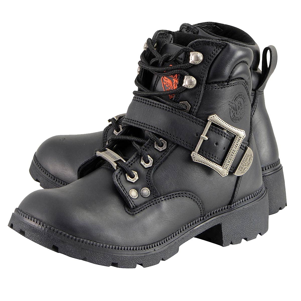 Milwaukee Leather MBL9310 Women's Black Lace-Up Engineer Motorcycle Boots - Perfect for Riding, Biker Events & Everyday Fashion