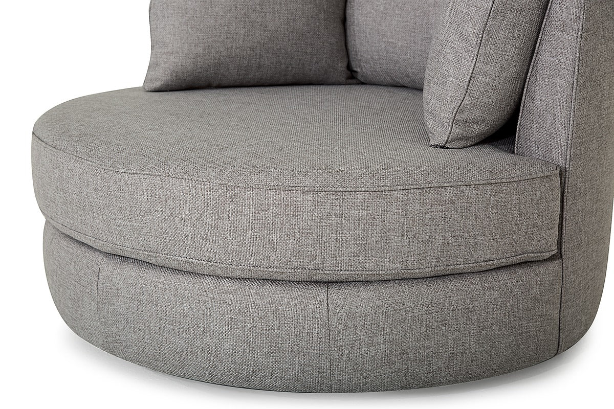 Palliser Swivel Chair Sutton - 360-Degree Rotating Modern Accent Chair for Living Room, Office & Lounge - Comfortable Upholstered Fabric Seat with Sturdy Metal Base
