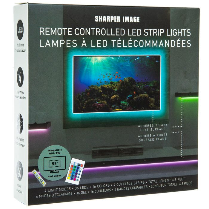 SHARPER IMAGE LED Strip Lights - 16.4ft Color Changing RGB Light Strips with Remote & App Control - Perfect for Bedroom, Gaming Room, and Home Decor Lighting