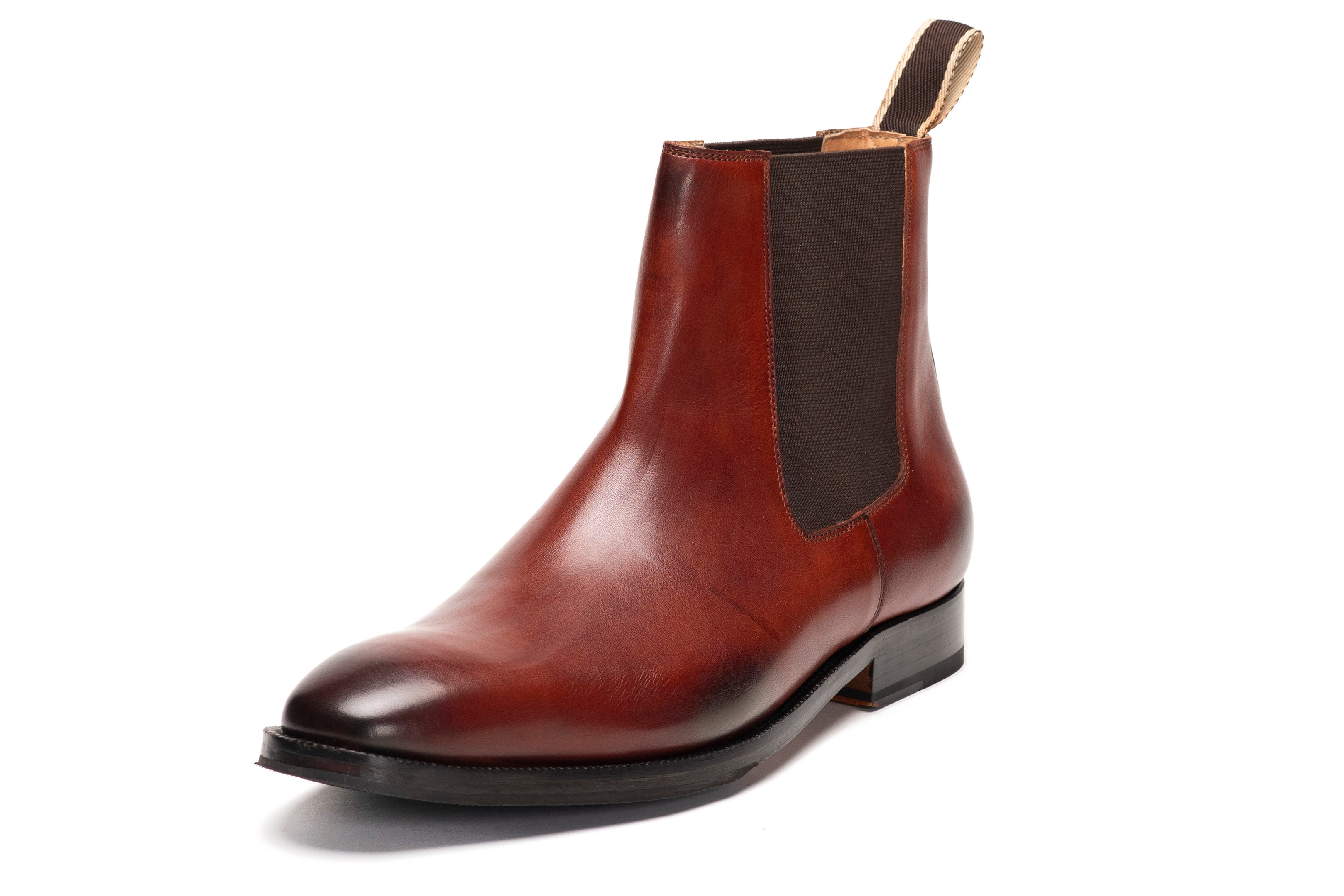 Premium Chisel Toe Chelsea Boots for Men - Dark Cognac Leather Ankle Boots | Comfortable & Stylish for Work, Casual Outfits & Date Nights