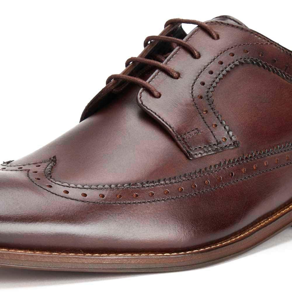 Men's Havisham Leather Derby Shoes - Size 8 Brown | Classic Formal & Casual Dress Shoes for Office, Wedding & Business Occasions