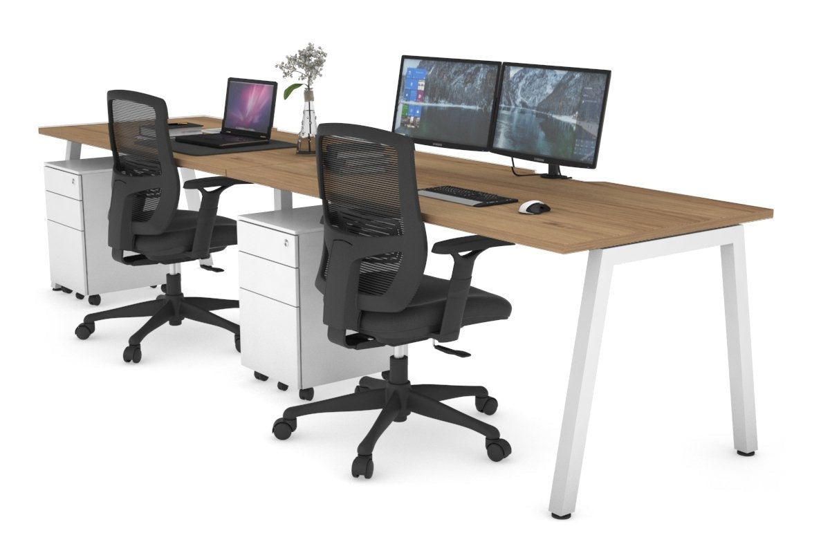 Quadro 2 Person Office Workstation Desk - 1200L x 800W with Cable Management - Perfect for Shared Workspaces & Collaborative Office Environments