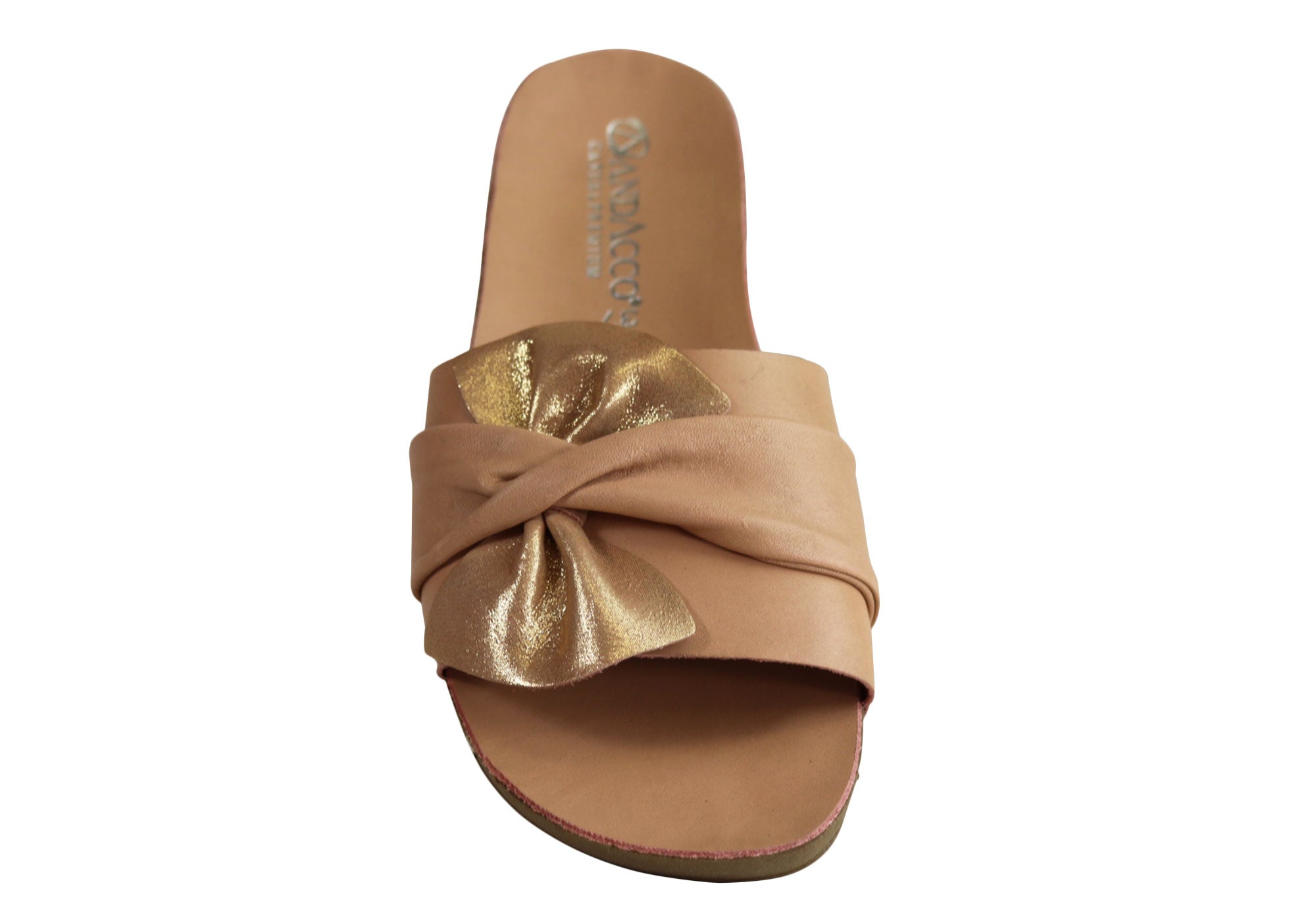 Andacco Women's Comfortable Leather Slide Sandals - Handmade in Brazil - Perfect for Beach, Pool, and Summer Casual Wear