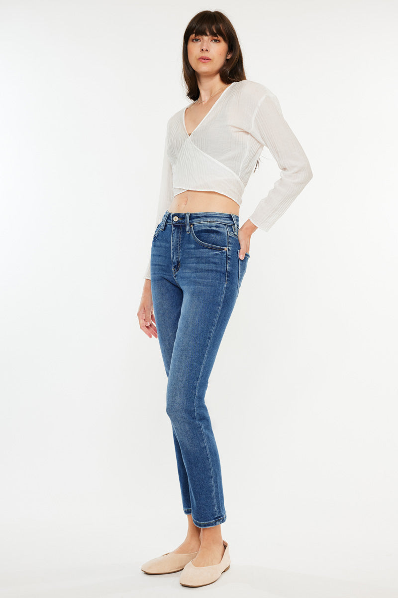 Adaline Essentials High Rise Slim Straight Leg Jeans for Women - Comfortable Stretch Denim Pants for Casual Wear, Office & Everyday Outfits