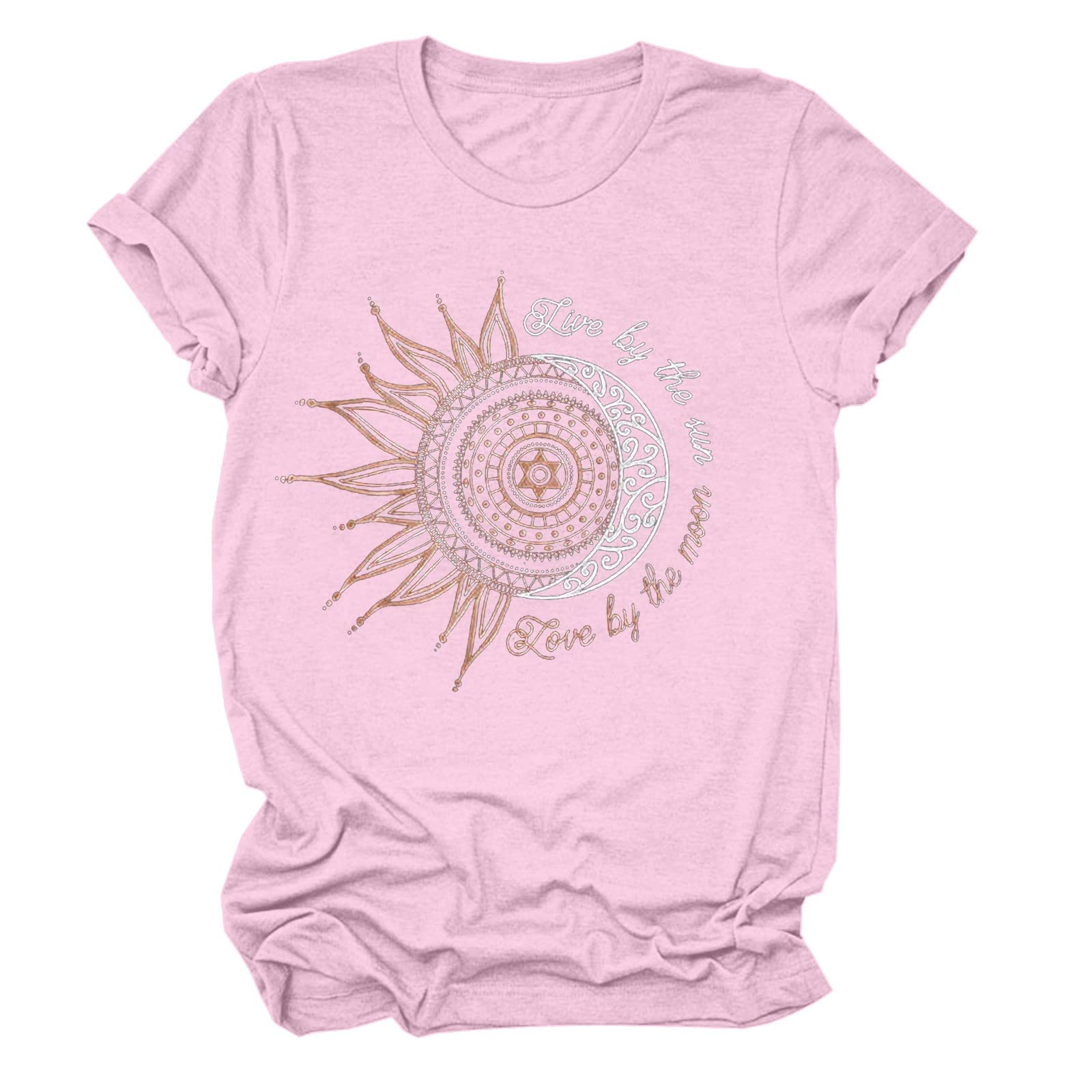 QUFECH Women's Casual Summer Tops - Round Neck Short Sleeve Printed Blouse for Everyday Wear | Perfect for Office, Dating & Weekend Outfits