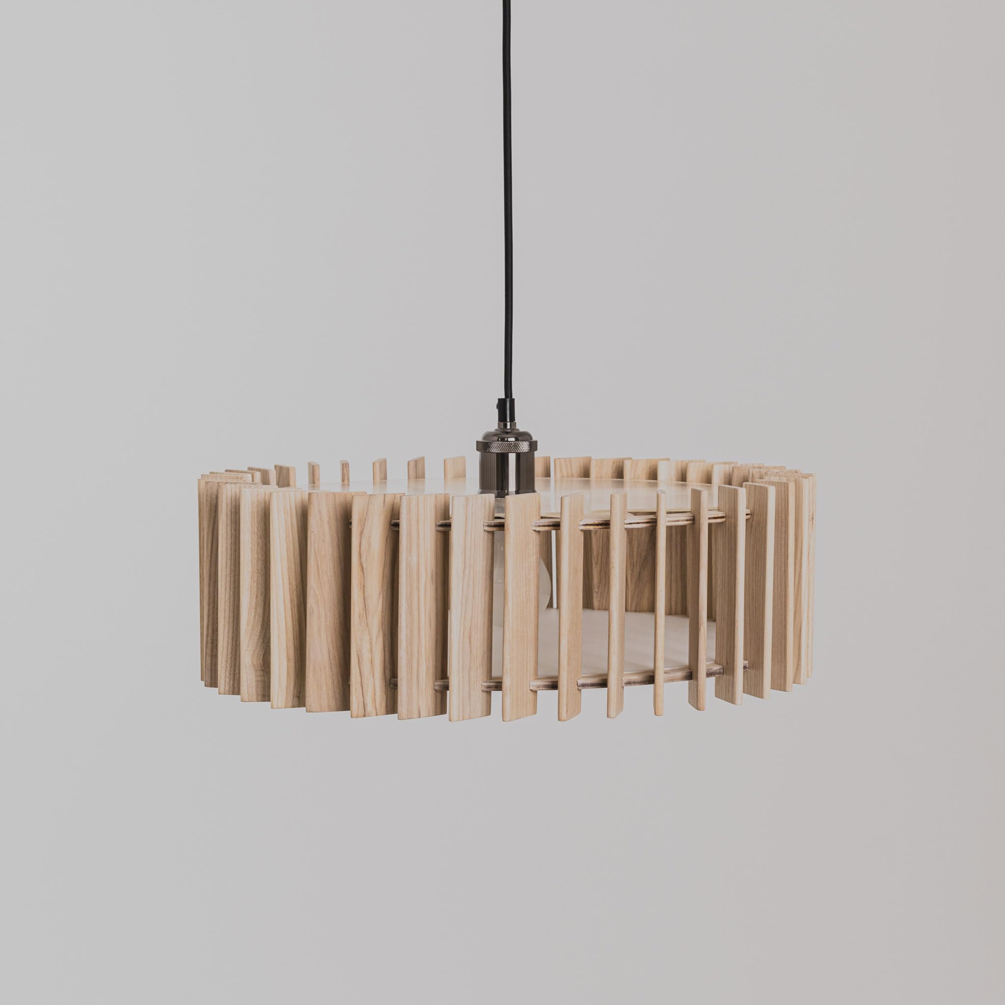 Handcrafted Wood Chandelier - Modern Wooden Pendant Light Fixture for Kitchen & Dining Room | Mid Century Inspired Ceiling Lighting for Home Decor