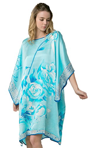 Hand Painted, Bamboo Leaves & Peony, Blue