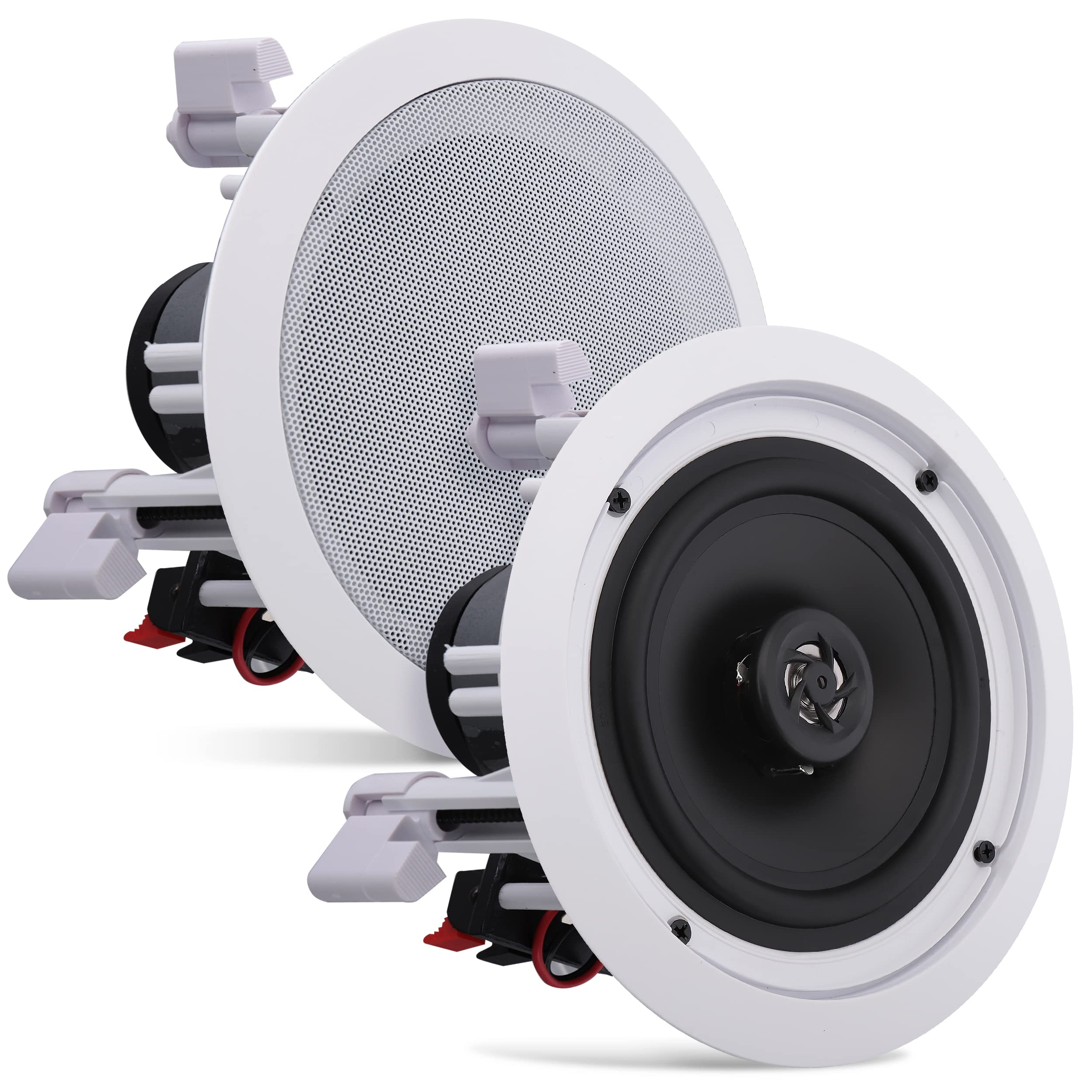 Pyle 6.5 Inch 2-Way In-Wall/Ceiling Speaker System - 200W Bluetooth Home Audio with Built-in Amplifier, USB, AUX & Mic Input - Wall Mountable for Home Theater & Surround Sound - Perfect for Living Room, Bedroom & Office Entertainment