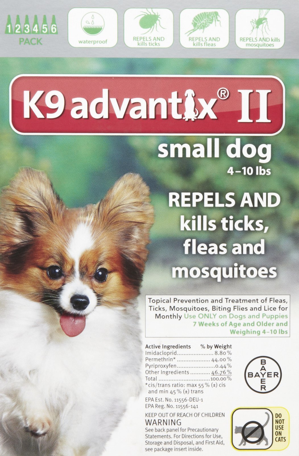 K9 Advantix II Flea & Tick Prevention for Small Dogs - 6 Month Supply | Vet-Recommended Topical Treatment for Dogs Under 20 lbs | Ideal for Outdoor Adventures, Dog Parks & Daily Protection
