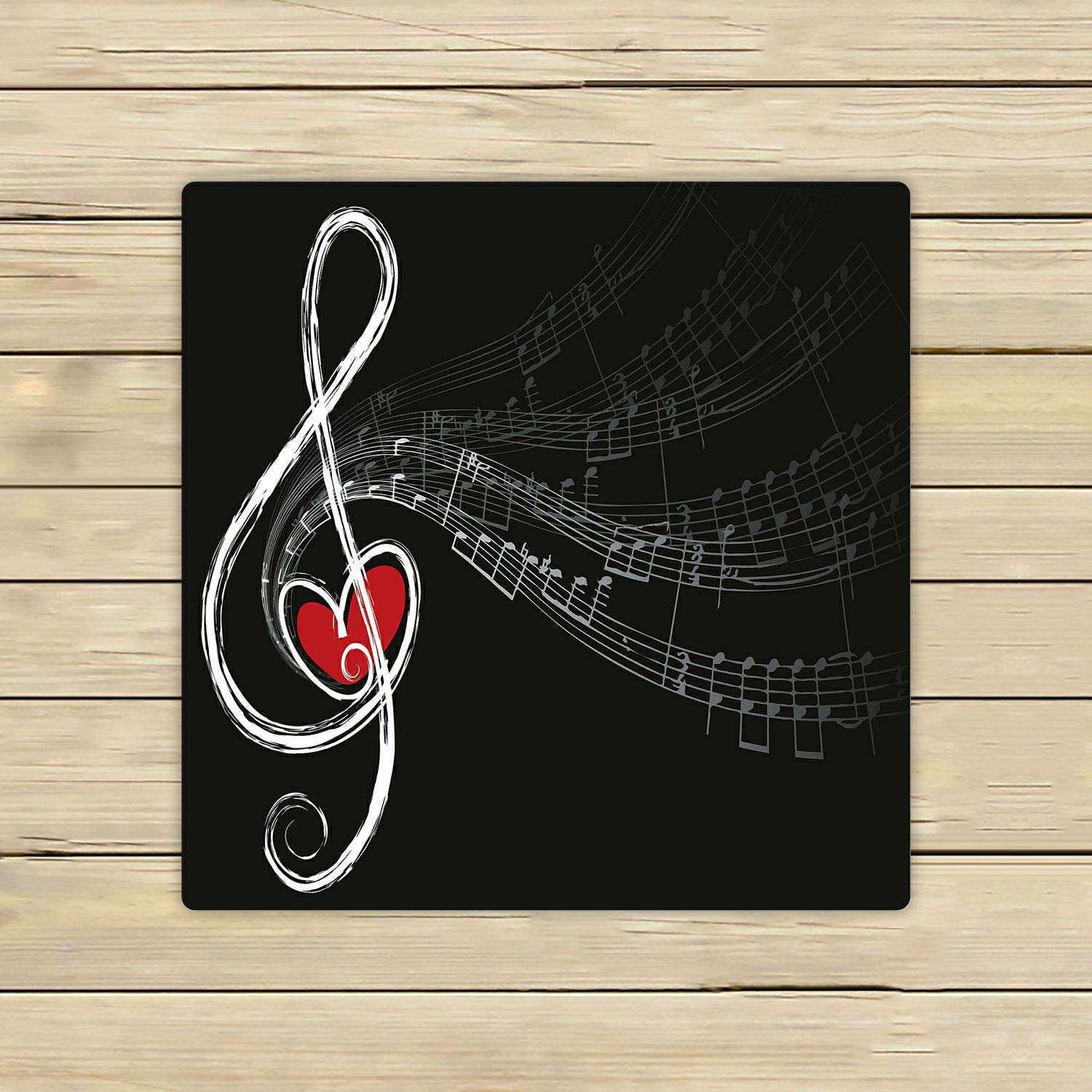 ABPHQTO Treble Love and Music Notes Towels - 13x13 Inch Soft Absorbent Beach, Bath, Pool, Sports & Travel Hand Towel - Perfect for Music Lovers, Gifts, Spa, Gym & Outdoor Activities