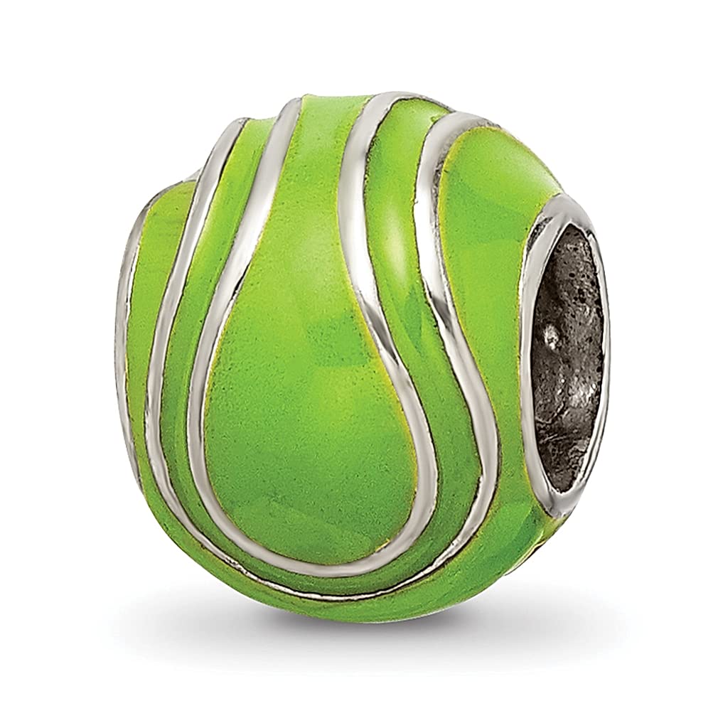 925 Sterling Silver Tennis Ball Charm Bead for Bracelet - Enameled Sport Jewelry for Women, Perfect Gift for Her - Ideal for Tennis Lovers & Athletes