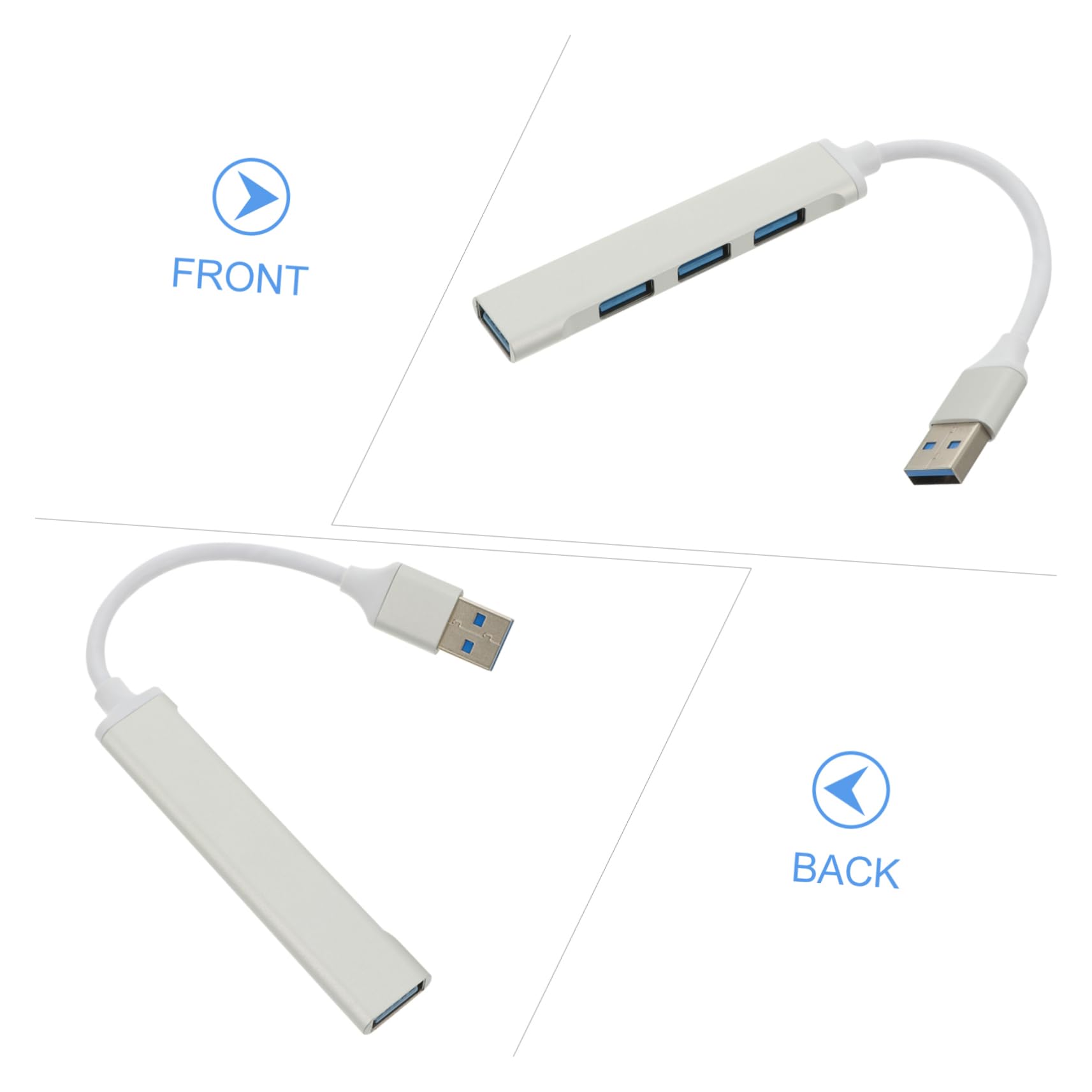 HEMOTON 4-Port USB 3.0 Hub - Aluminum Alloy Multi-Port USB Splitter with Earth Tone Finish | High-Speed Data Transfer, USB Extender & Docking Station | Perfect for Travel, Office & Home Use