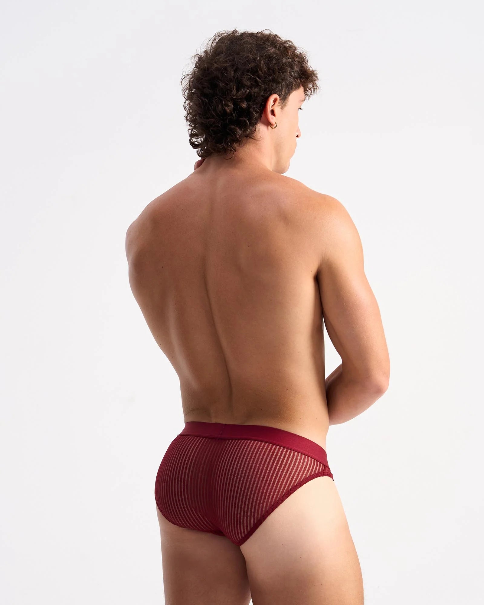 Teamm8 Casanova Mesh Brief Underwear for Men - Breathable & Comfortable Cherry Red - Perfect for Gym, Sports & Everyday Wear
