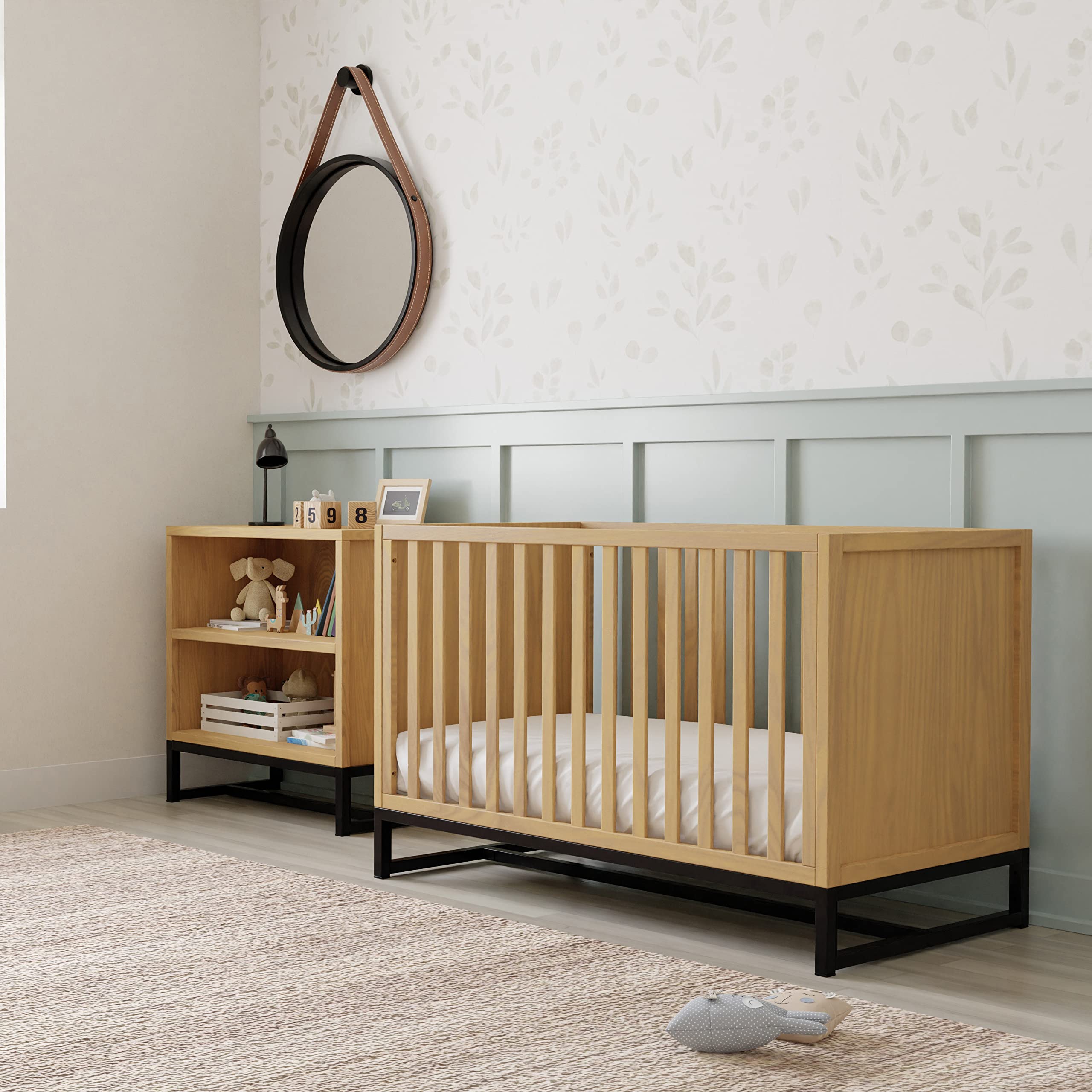 DaVinci Ryder 3-in-1 Convertible Baby Crib in Honey Finish - Greenguard Gold Certified for Nursery, Toddler & Daycare Use