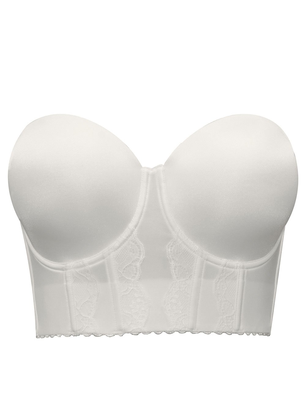Elissa Strapless Contour Bustier Corset Top - Pearl White Bridal Lingerie for Wedding, Prom & Special Occasions