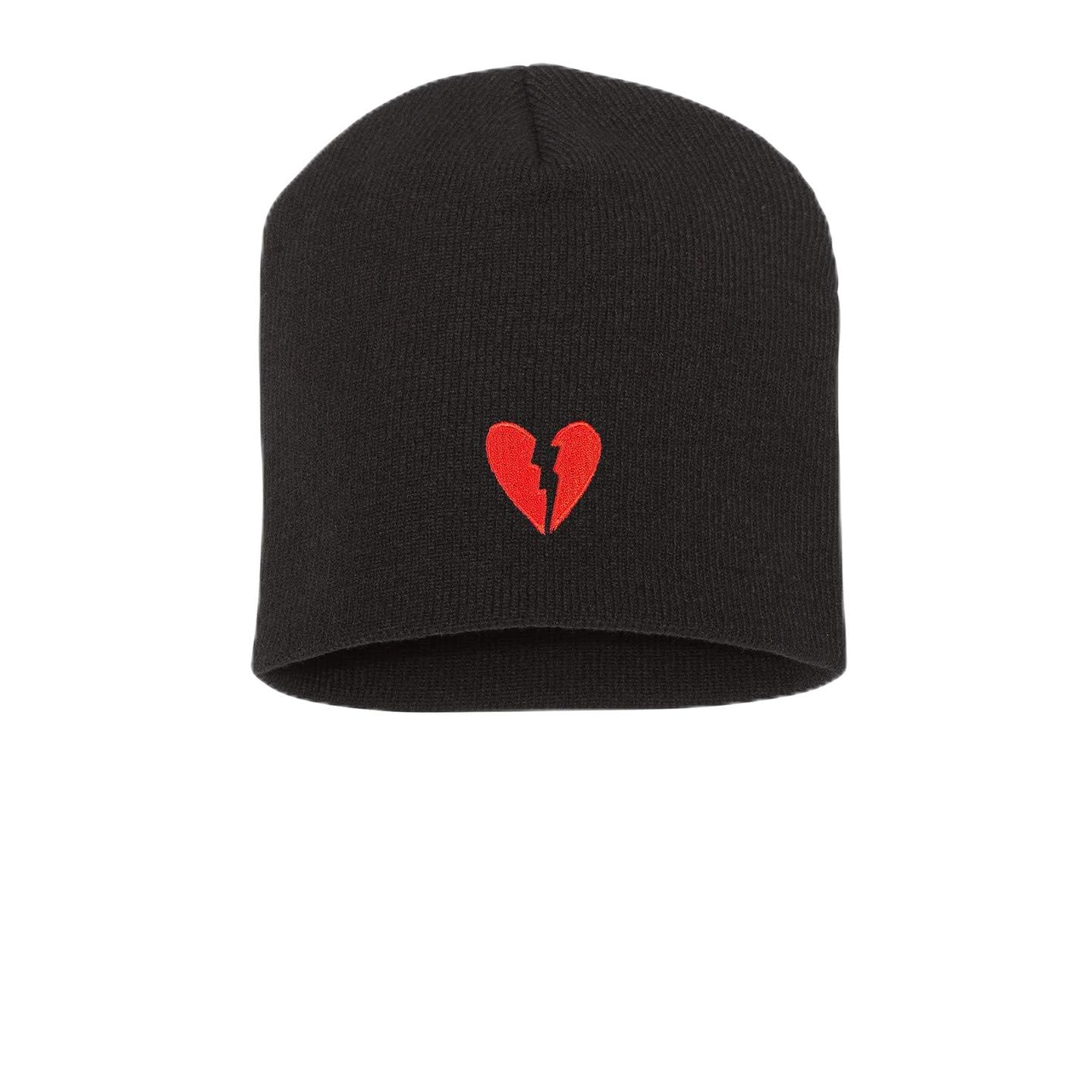 Broken Heart Knit Winter Hat - Embroidered Beanie for Women & Men | Warm Fleece Lined Skull Cap | Perfect for Cold Weather, Snow Activities & Outdoor Adventures