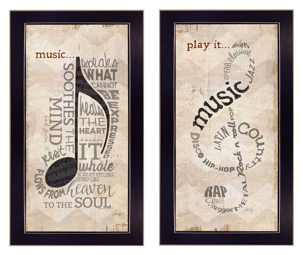 Trendy Music Themed Framed Wall Art by Marla Rae - Perfect for Living Room & Bedroom Decor - Ideal for Home, Office, or Gift Giving
