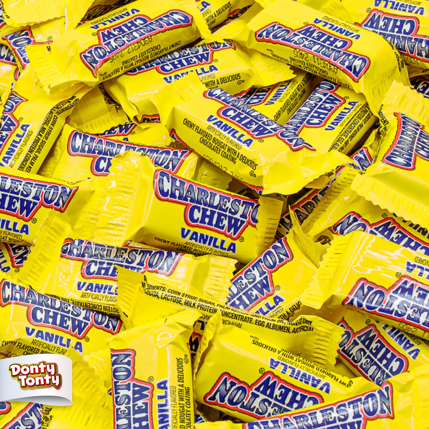 Charleston Chew Vanilla Candy Bars - 2 lb Bulk Taffy Bag (108 Individually Wrapped Pieces) | Gluten Free, Peanut Free, Old Fashioned Candy | Perfect for Parties, Movie Nights & Gift Baskets