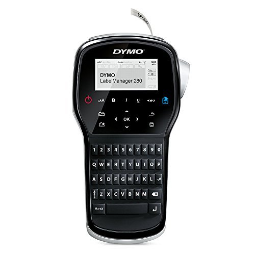 DYMO LabelManager 280 Rechargeable Label Maker with QWERTY Keyboard - Portable Label Printer for Home & Office Organization, Easy-to-Use with One-Touch Smart Keys, PC/Mac Connectivity (Renewed) - Perfect for Filing, Storage Boxes, Cable Management & Office Supplies Labeling