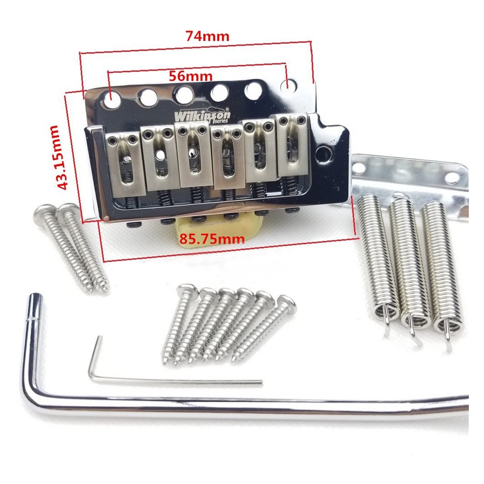 Electric Guitar Fixed Bridge - 6 Screw Tremolo System, Chrome Silver Replacement Part for Enhanced Stability & Sustain | Perfect for Rock, Blues & Metal Performances