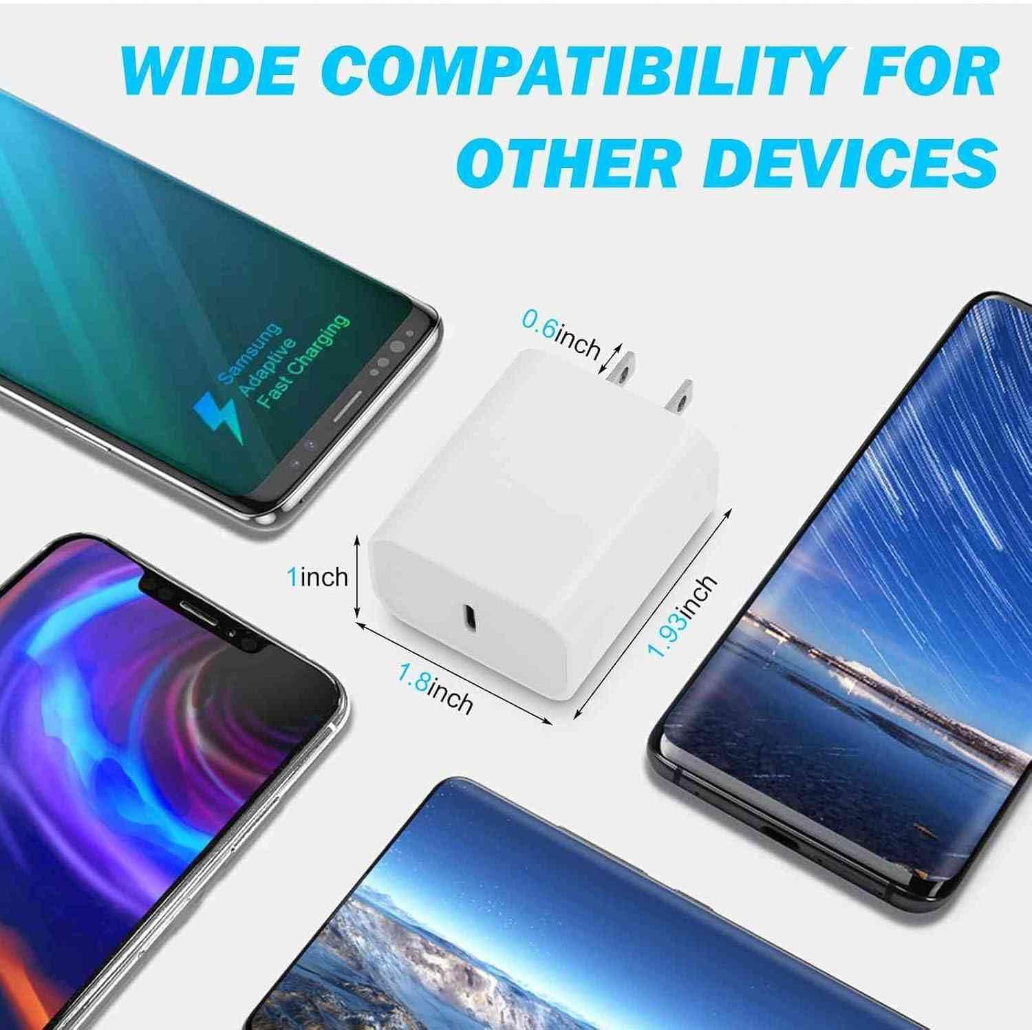 30W USB-C Fast Charger with USB-C to USB-C Cable - Compatible with Google Pixel 5a 5G/6 Pro/7a/4 Series & All USB-C Devices - Rapid Charging for Phones, Tablets & Laptops - Perfect for Home, Office & Travel Use