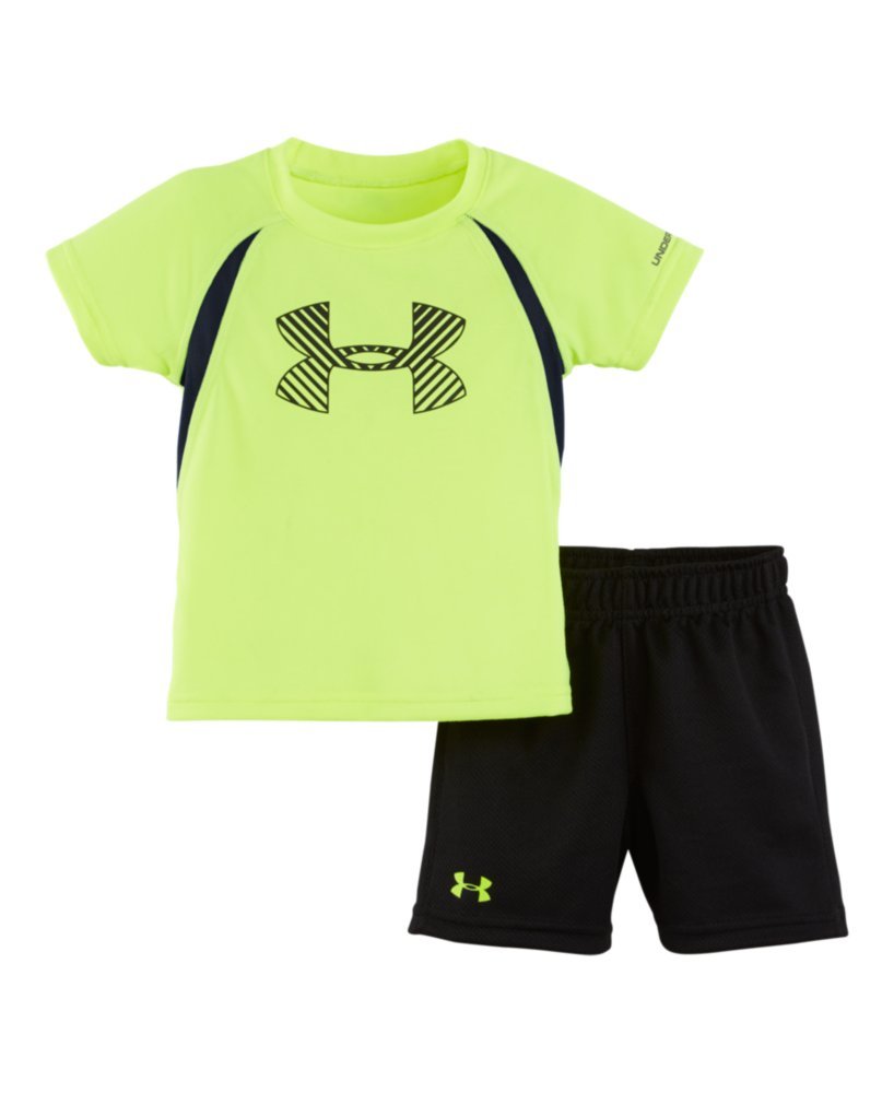 Under Armour Baby Boys' Energy Big Logo 2-Piece Outfit Set - Soft & Comfortable Athletic Wear for Toddlers - Perfect for Playtime, Daycare & Outdoor Activities