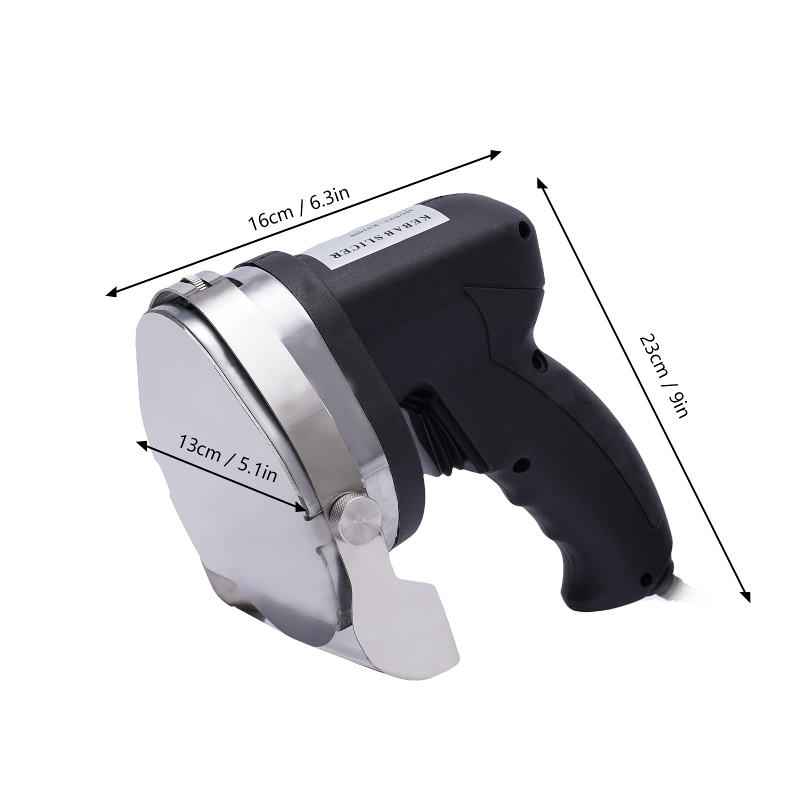 80W Electric Shawarma Knife with Round Blade - Professional Turkish Kebab Slicer & Gyro Cutter - Handheld Electric Meat Slicer for Lamb, Pork, Chicken - Perfect for Restaurants, Food Trucks & Home Cooking