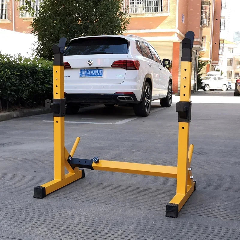 Heavy Duty One Piece Barbell Squat Rack Stand - Steel Weight Lifting Equipment for Home Gym & CrossFit Training - Perfect for Powerlifting, Strength Training & Fitness Workouts