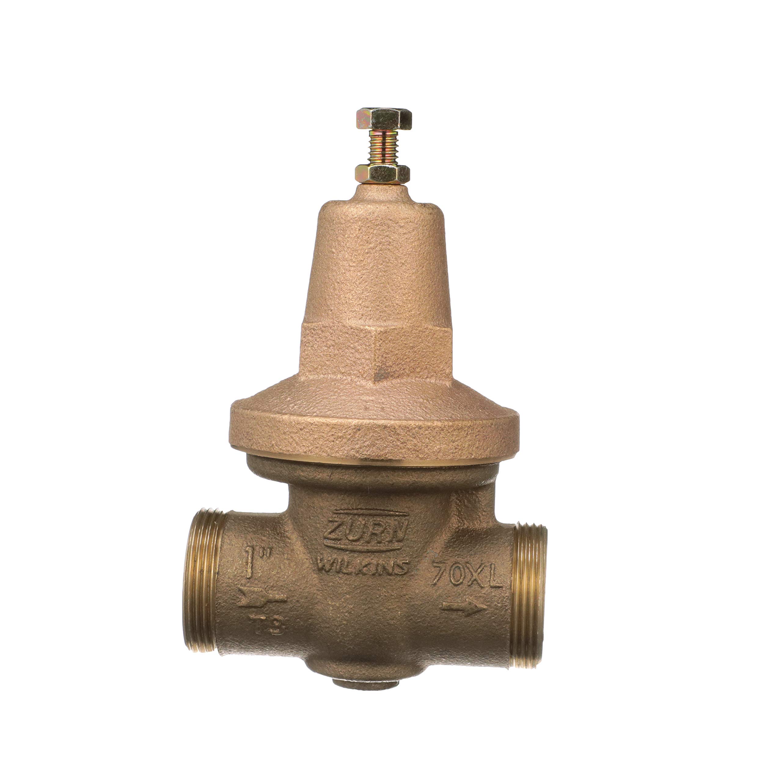 Zurn Wilkins 1-70XLDU 1 Inch 70XL Pressure Reducing Valve with Double Union FNPT Connection - Ideal for Residential & Commercial Plumbing Systems, Water Pressure Regulation