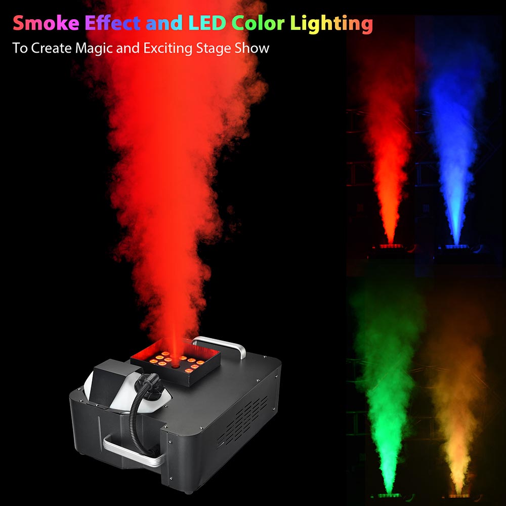 20,000 CFM 1500W Vertical Fog Machine with Remote Control & DMX - Professional Stage Effect for Halloween Parties, Concerts, and DJ Shows