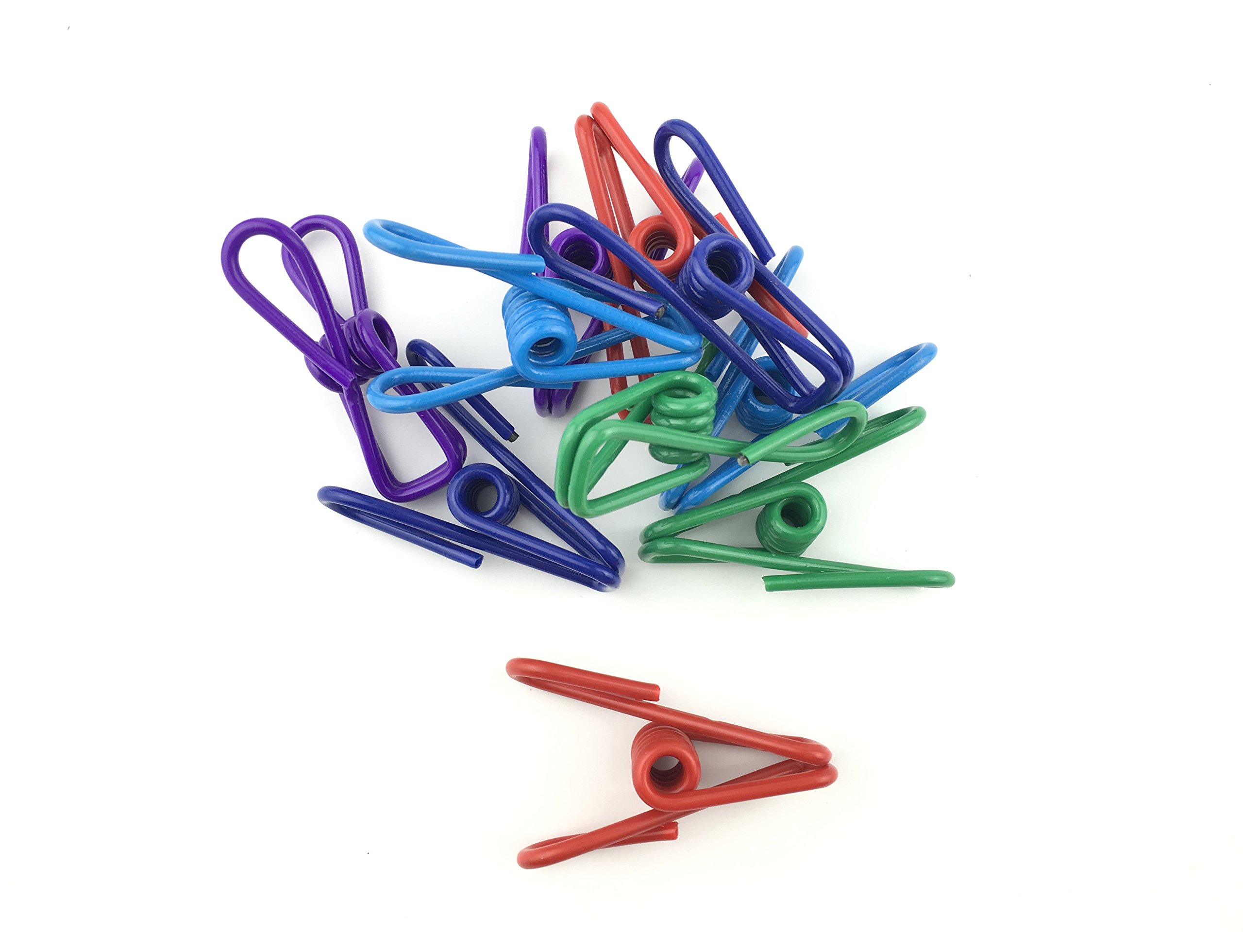 30-Pack 2 Inch Colorful PVC Coated Chip Clips - High Elasticity Strong Clothes Pins, Food Bag Clips for Kitchen, Laundry & Storage Organization (10 Random Colors)