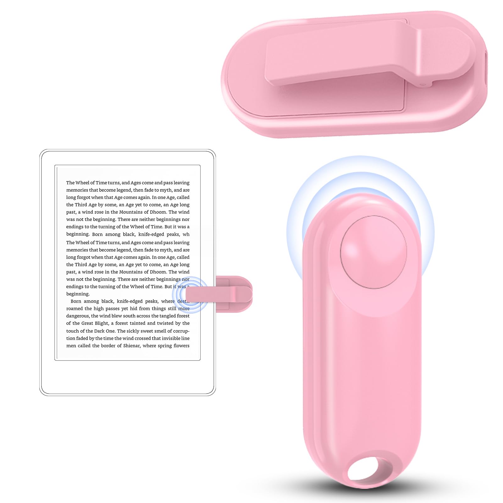 Kindle Page Turner Remote Control - Compatible with Kindle Paperwhite, Oasis & iPad Kindle App | Hands-Free Reading Accessories (Pink) | Perfect for Bedtime Reading, Classroom Use & Book Lovers