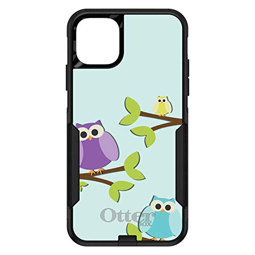 Blue Purple Yellow Owls On Black Case