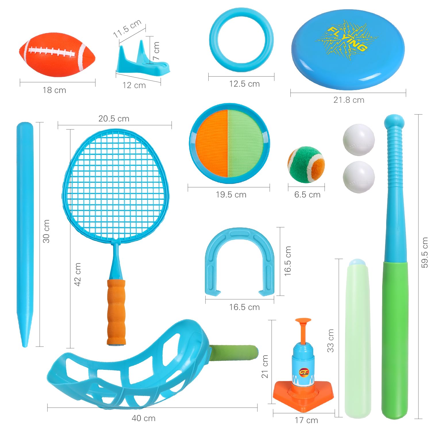 8-in-1 Outdoor Sports Set for Kids - Backyard Games Equipment for Family Fun - Perfect for Birthday Parties, Picnics, and Summer Outdoor Activities