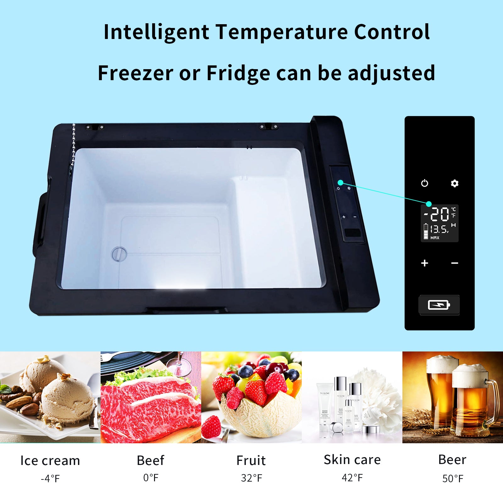 Alpicool C40 Portable Car Refrigerator - 12V/24V DC & 110-240V AC, 40-Quart Electric Cooler for Road Trips, Camping & Outdoor Adventures