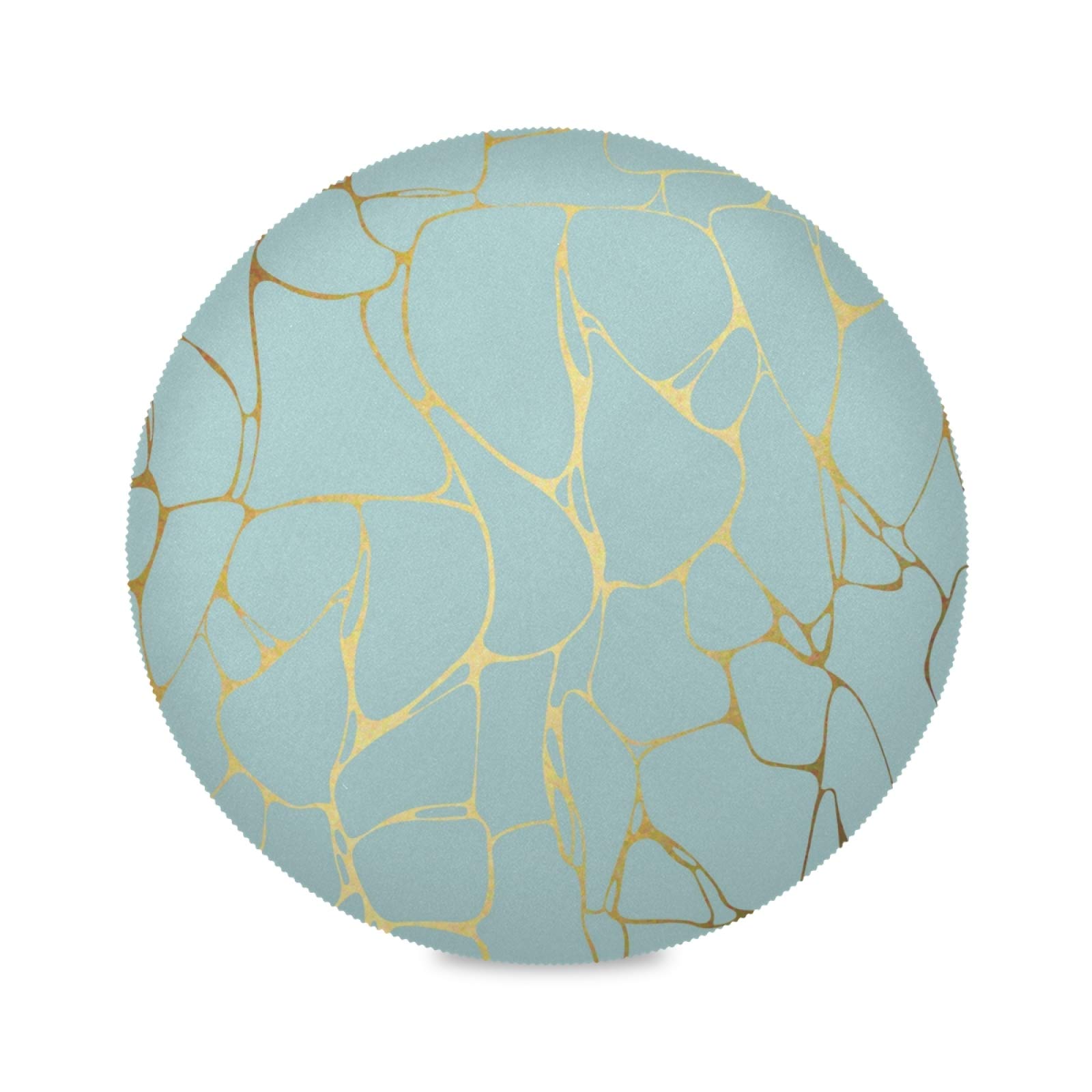 ALAZA Marble with Gold Geometric Mint Green Round Placemats - Set of 1 Elegant Dining Table Mat for Home Kitchen & Holiday Decor | Perfect for Dinner Parties, Thanksgiving, Christmas & Formal Table Settings