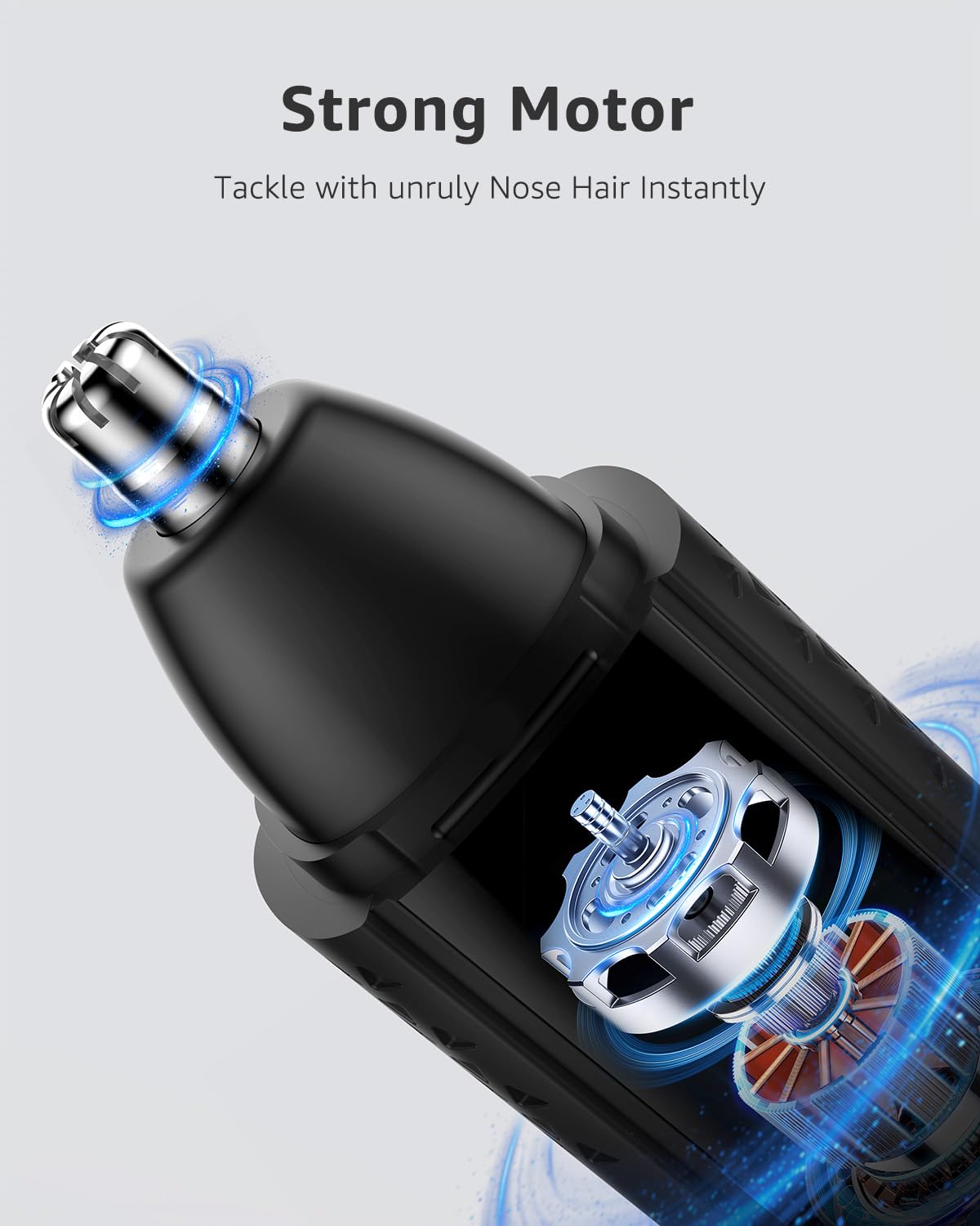 MANSPOT Men's Nose Hair Trimmer - Electric Nose & Ear Hair Clipper with LED Light - Painless Grooming Kit for Personal Care - Perfect for Travel, Home & Office Use