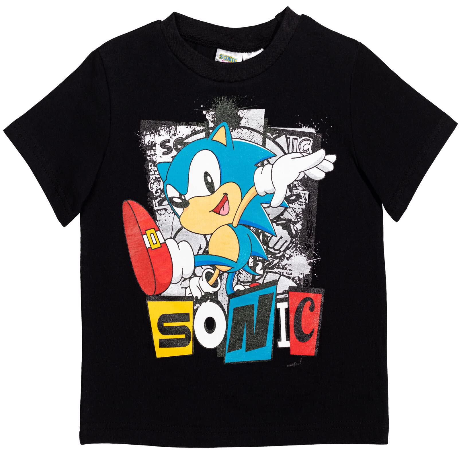 SEGA Sonic the Hedgehog Athletic Pullover T-Shirt & Shorts Outfit Set for Toddler to Big Kid - Comfortable Playwear for Boys & Girls, Perfect for Sports, Playdates & Everyday Wear
