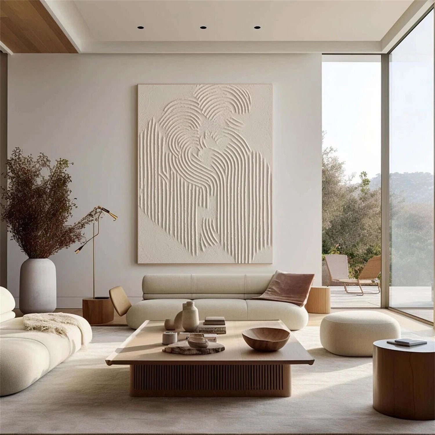 Beige & Brown Abstract Textured Canvas Painting - Modern Wall Art for Living Room, Bedroom & Office Decor | Ready to Hang | #BB022