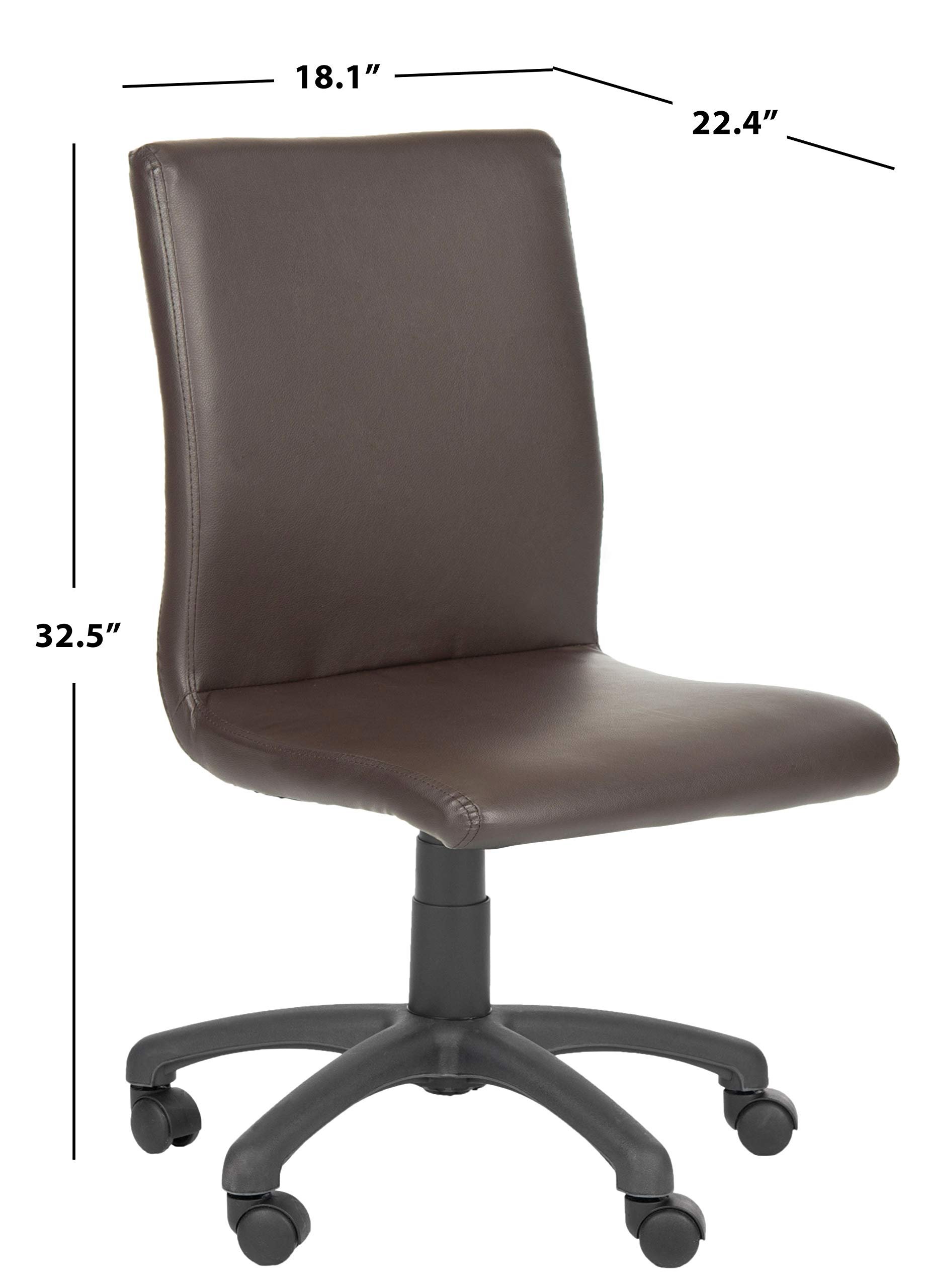 SAFAVIEH Home Collection Hal Brown Desk Chair - Ergonomic Office Chair for Home & Workspace - Perfect for Study, Work, and Gaming