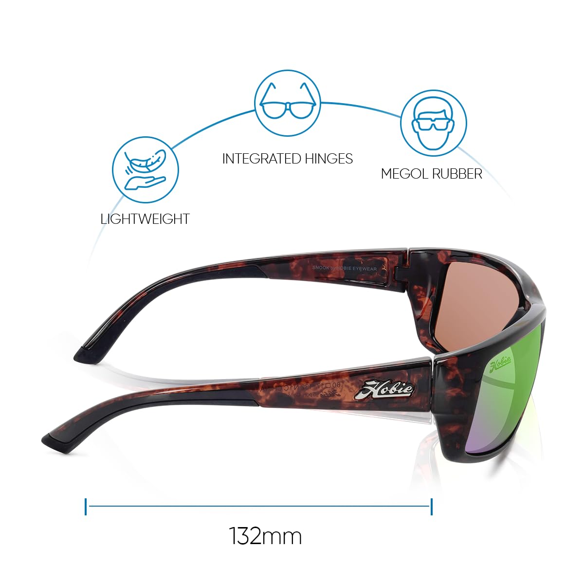 Hobie Women's Snook Float Rectangular Sunglasses UV Protection Polarized - Stylish Beach & Outdoor Fashion Accessories for Summer, Boating, and Vacation