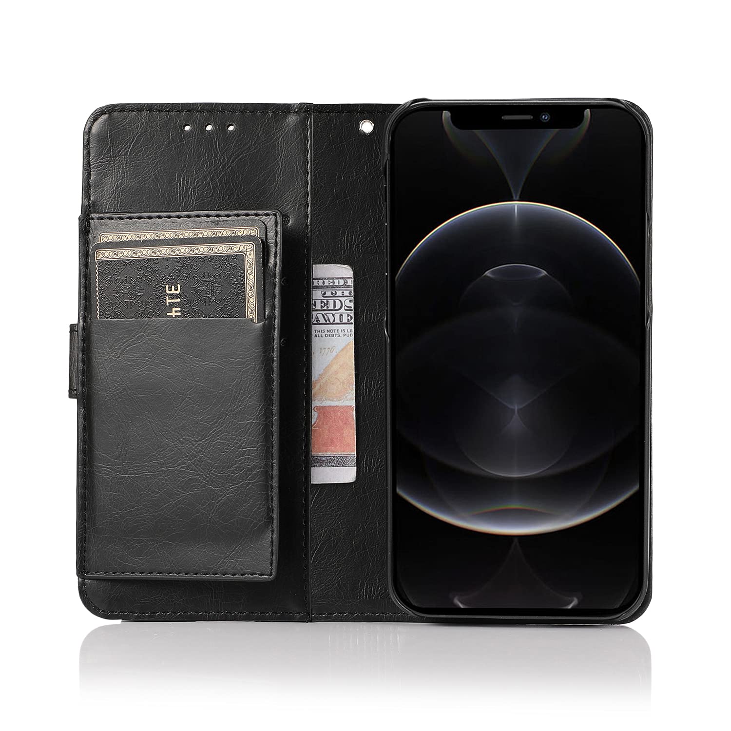 SaharaCase Genuine Leather Wallet Case for Apple iPhone 13 Pro Max 6.7
