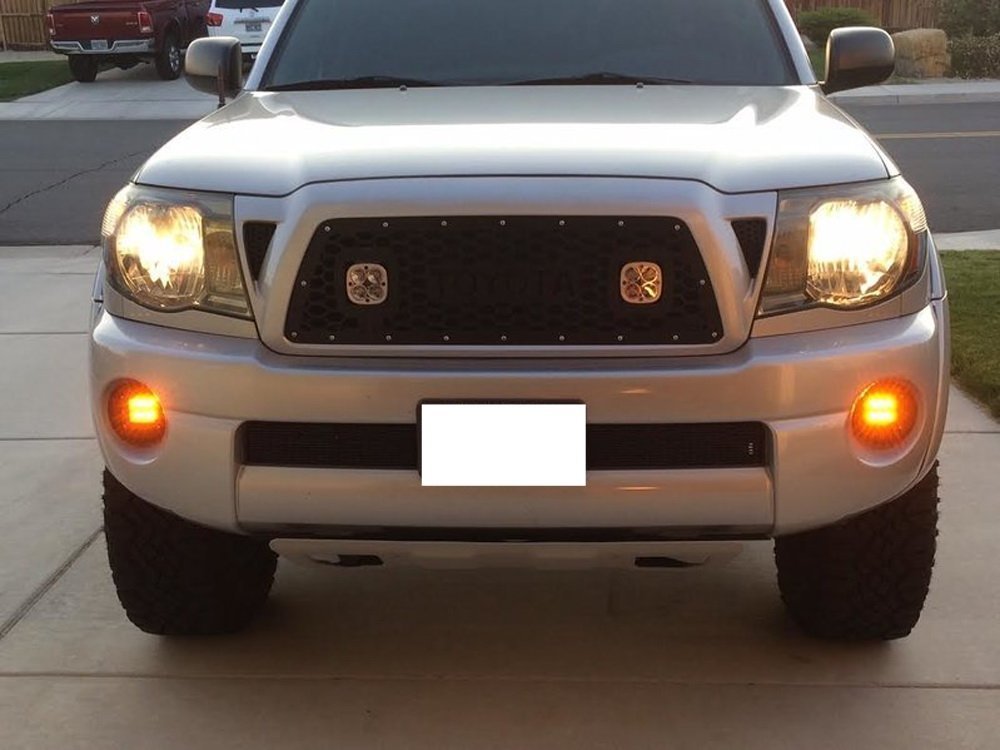 3K Amber LED Pod Lights - 24W CREE Chip Flush Mount Cube Light for Truck, Jeep, Off-Road & ATV - Perfect for Night Driving, Foggy Conditions & Off-Road Adventures