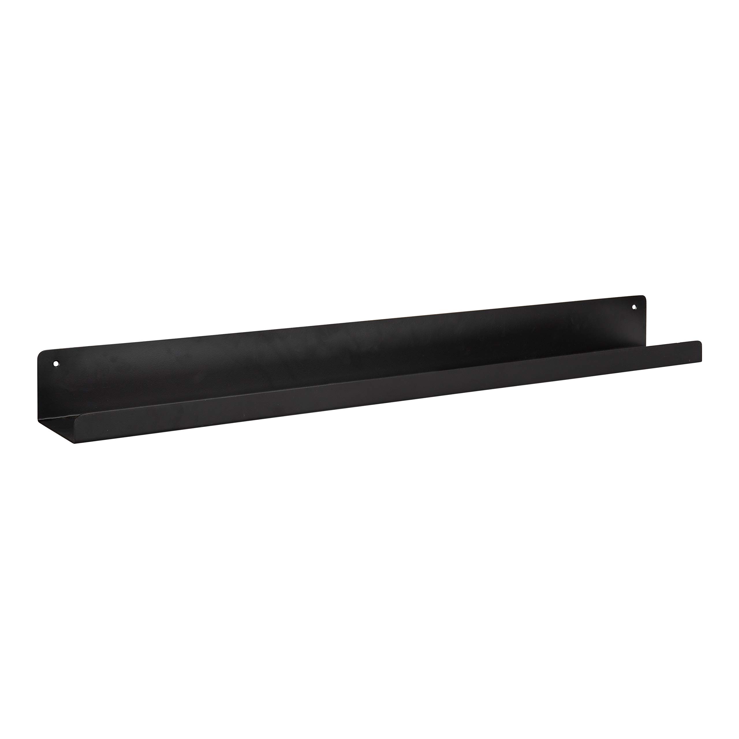 Kate and Laurel Mezzo 36-Inch Modern Metal Floating Shelf - Black Contemporary Wall Ledge for Home Decor | Perfect for Living Room, Bedroom & Office Display