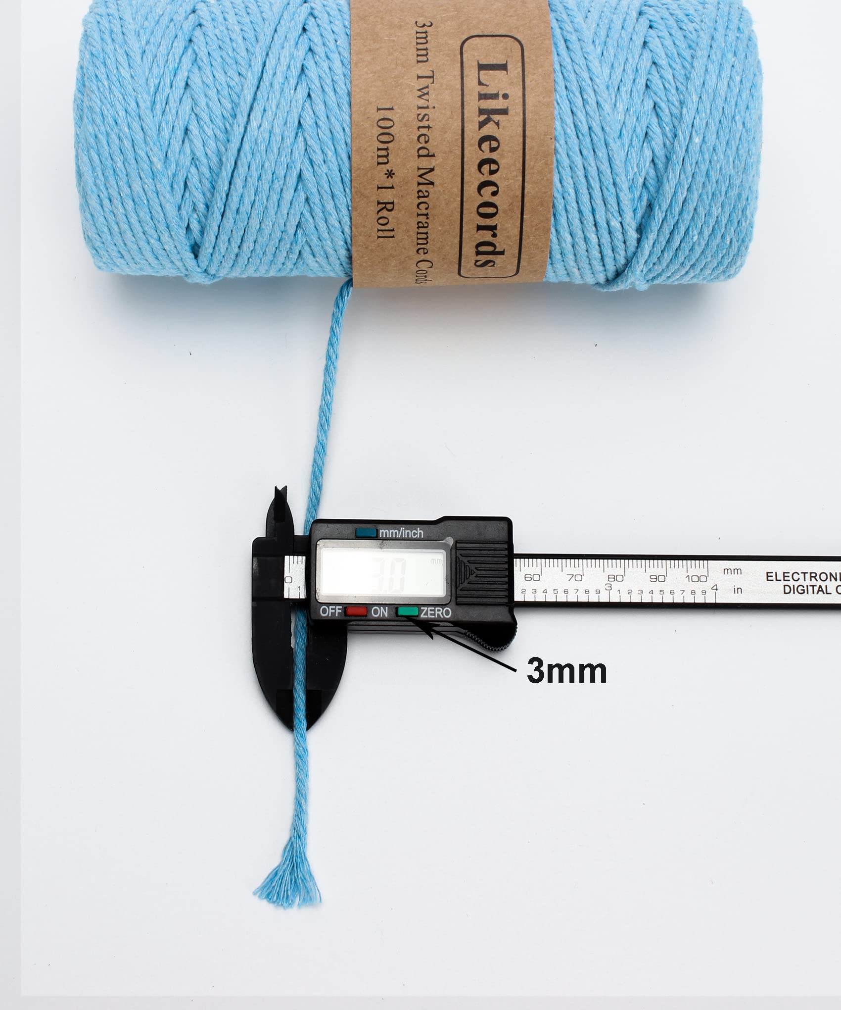Natural White Macrame Cord 3mm x 328ft - Soft Cotton Twine String for DIY Crafts, Knitting, Plant Hangers, Wall Hangings - Perfect for Christmas Decorations, Wedding Décor, Boho Home Decor & Gift Wrapping