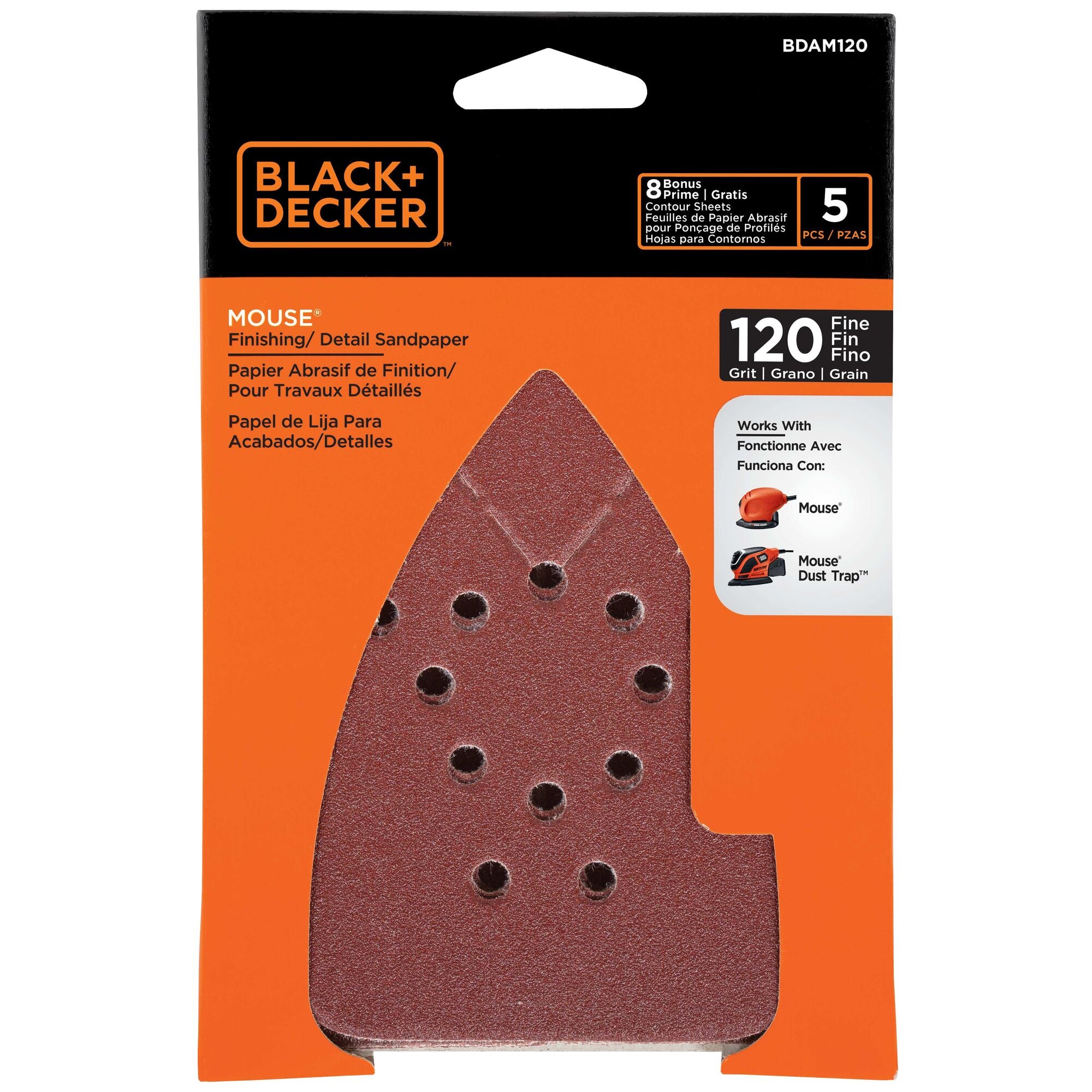 120G MOUSE™ Sandpaper, 5 Pack - Premium Fine Grit Sandpaper for Woodworking, Metal & Auto Polishing - Perfect for DIY Projects & Professional Use